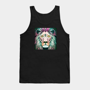 Lion in Pastel Synthwave Tank Top